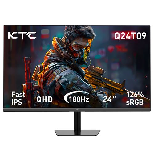 Moniteur de jeu Gaming KTC Q24T09 24 2560*1440 Écran IPS Fast 16:9 Taux de rafraîchissement de 180 Hz FreeSync et G-Sync 126 % sRGB HDR Faible luminosité bleue