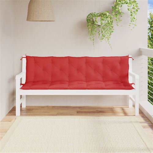 VIDAXL Coussin De Banc De Jardin Rouge 180x(50+50)x7 Cm Tissu Oxford 