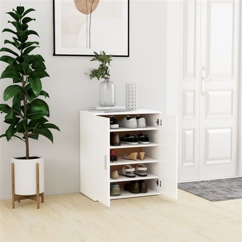 vidaXL Armoire à chaussures Blanc 60x35x70 cm Bois d’ingénierie808918