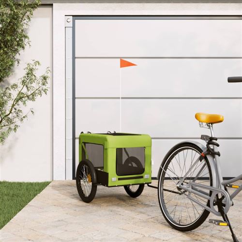 Remorque de vélo pour animaux de compagnie vert et noir