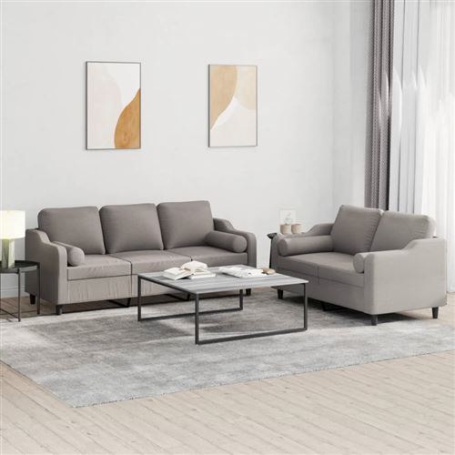vidaXL - Ensemble de canapés - 2 pièces - Taupe - Image 2