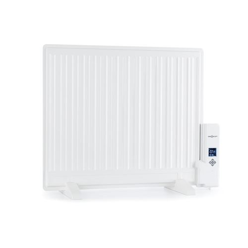 Oneconcept Wallander Radiateur À Bain D'Huile - Chauffage Mural Ou Mobile - Écran Led - 600W - Blanc