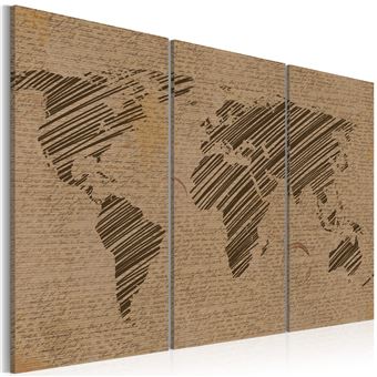 Tableau Carnet de voyage triptyque-Taille L 120 x H 80 cm - 1