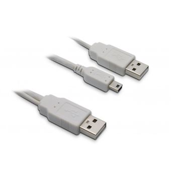 VSHOP® Câble Y USB pour disque dur externe Double USB Type A - Mini USB 5  pins Type B 1m - Cdiscount Informatique