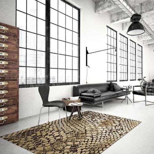 Tapis moderne Snake par Wecon Marron 133x200