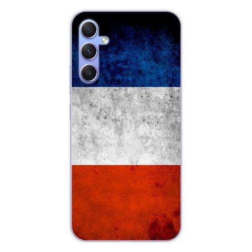 Coque en silicone imprimée compatible Samsung Galaxy A34 5G Drapeau France