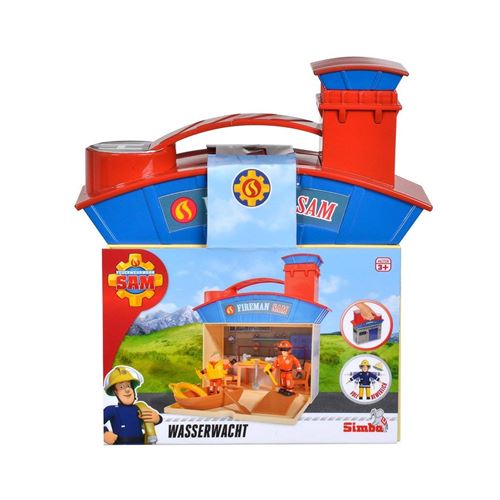 Simba Toys 109251033 Set de sauvetage de la caserne de pompiers de pompier Sam avec 2 figurines