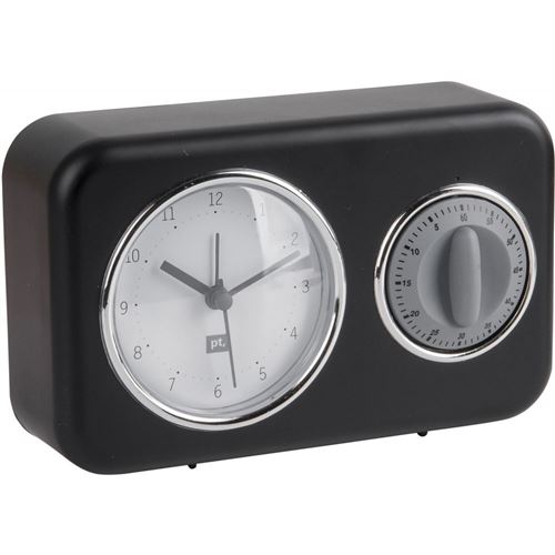 Pt Living - Horloge avec minuteur intégré Nostalgia Noir