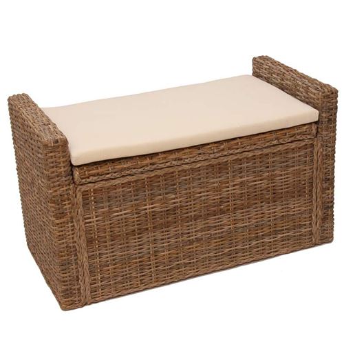 Générique Gris Banc Banquette / Coffre De Rangement M92, Rotin Kubu, - Image 1