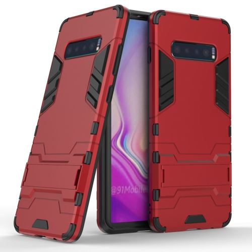 Coque en TPU cool guard kickstand hybride rouge pour votre Samsung Galaxy S10 Plus