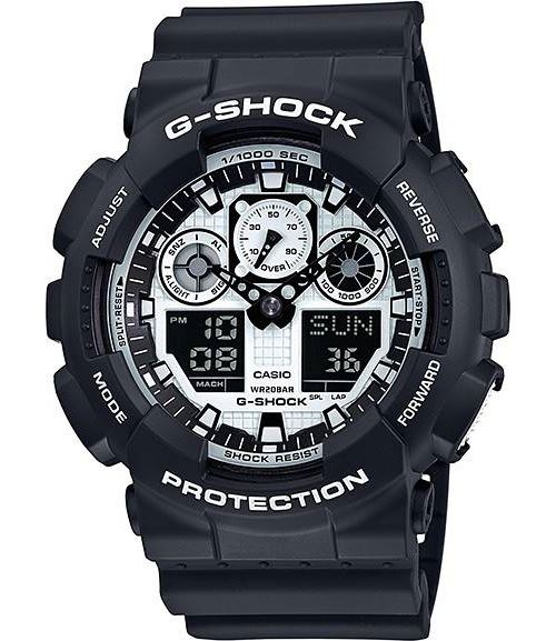 Montre Homme Casio G-Shock GA-100BW-1AER Noir