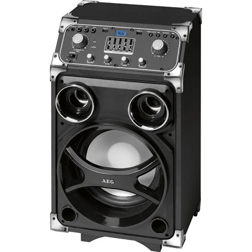 AEG 4829 Enceinte Karaoke Bluetooth / MP3 / 2 USB / Entrée Guitaire ou Microphone - 100 W - Lumiere disco a 7 Couleurs