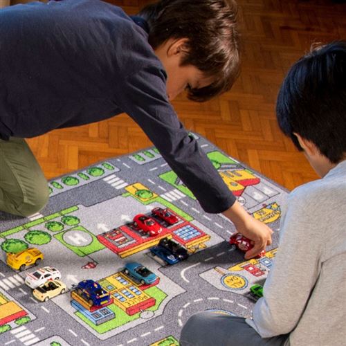 9 91 sur tapis de jeu circuit de voiture en ville 133 x 95 cm tapis d eveil achat prix fnac
