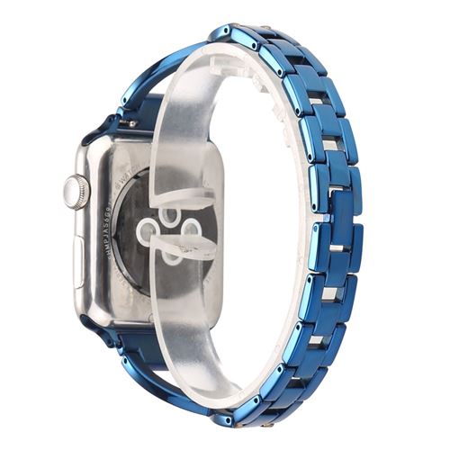 Bracelet en métal décor strass de remplacement en forme de x bleu pour votre Apple Watch Series 3/2/1 38mm