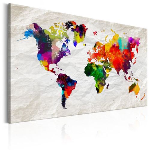 Tableau - World Map: Rainbow Madness .Taille : 120x80