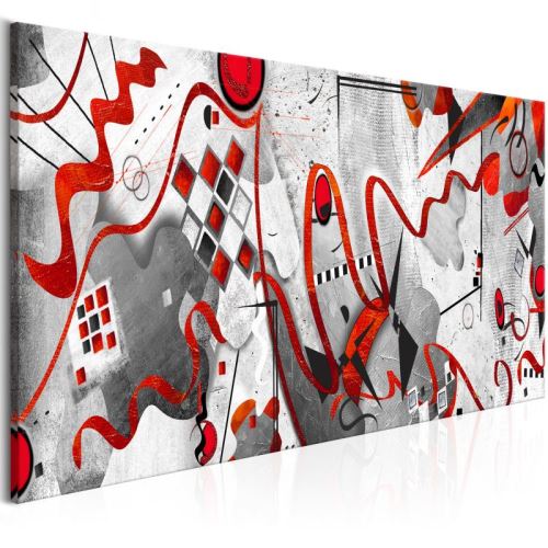 Tableau - Red Ribbons (1 Part) Wide .Taille : 100x45