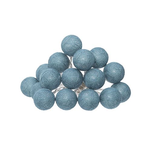 Guirlande Led 16 Mini Boules 261cm Bleu Canard