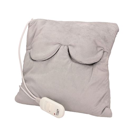 Coussin Chauffant Électrique pour Le Cou, Le Dos et Les Lombaires, Lavable Adler Ad 7403 Blanc/Gris