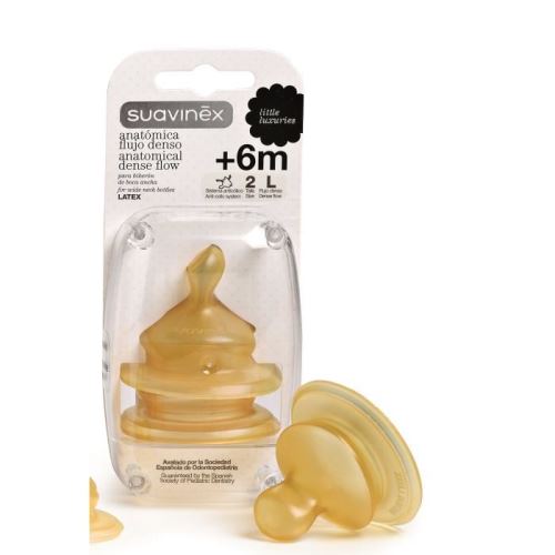 suavinex 2 tétines physiologique - débit rapide latex +6m l