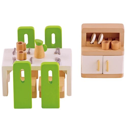 Jeu d'imitation enfant jeux jouets Meubles de salle à manger pour maison de poupée