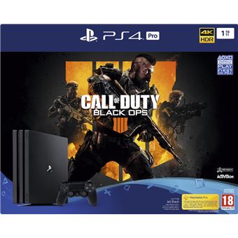 Sony PlayStation 4 Pro - Console de jeux - 4K - HDR - 1 To HDD - noir de jais - Call of Duty: Black Ops 4