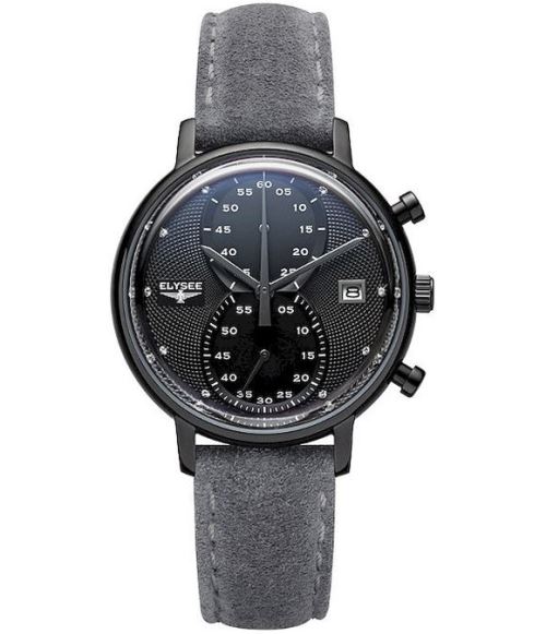 Elysee Montre pour Dames Chronographe Quartz avec Suede Bracelet de Cuir 83825