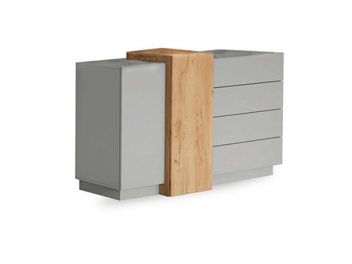 BOBOCHIC Buffet bas 160 cm TRIDO Gris et Chêne