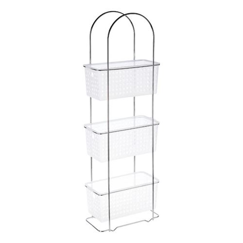 Five &Eacute;tag&egrave;re 3 paniers en m&eacute;tal et pvc