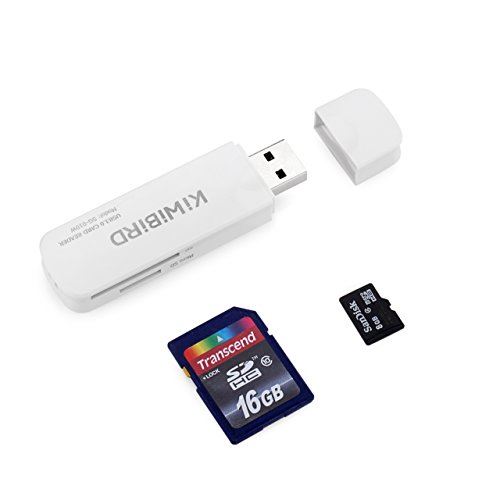 KiwiBird USB 3.0 (3.1 Gen 1) Super-Speed Lecteur de Cartes 8-en-1 pour Cartes SDXC, SD, MMC, RS-MMC, SDHC, Micro SD, Micro SDXC, Mic