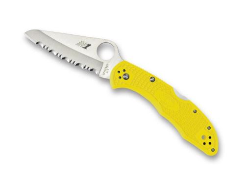 spyderco - c88syl2 - couteau spyderco salt 2 jaune a dents