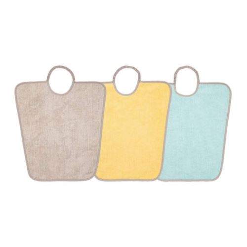 Lot de 3 bavoirs maternelle - aqua, gris et jaune - babycalin