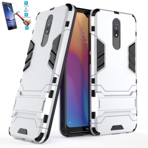 Coque Pour Xiaomi Redmi 8A Anti Choc Silver Avec Film Verre Trempé Housse Etui Antichoc hfs-house®