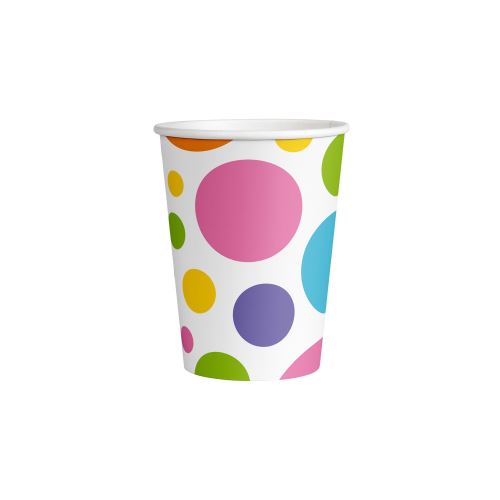 Amscan gobelets à pois 250 ml papier blanc 8 pièces