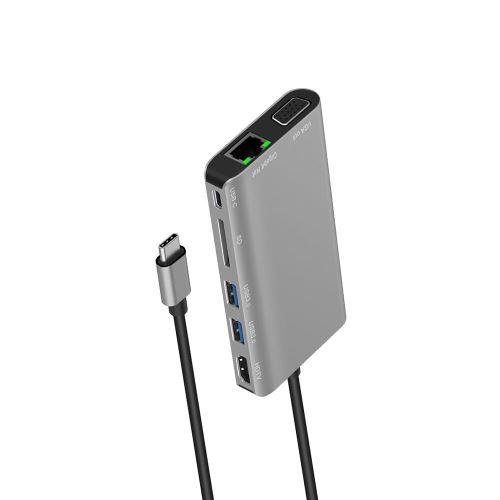 Hub USB C multifonction 3.0 adaptateur avec lecteur de carte 4K HD MI VGA  Ethernet SD/