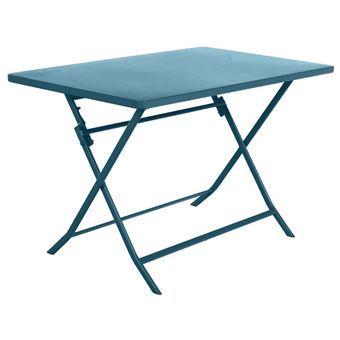 Table rectangulaire pliante Greensboro 4p bleu canard Hespéride - Bleu canard - 1
