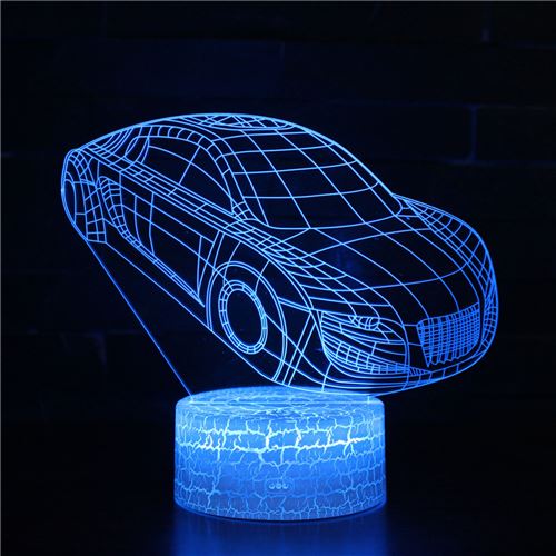 Stack - Veilleuse Enfant 3D - Lampe Voiture Tactile - 7 Couleurs - Avec Télécommande - Image 2