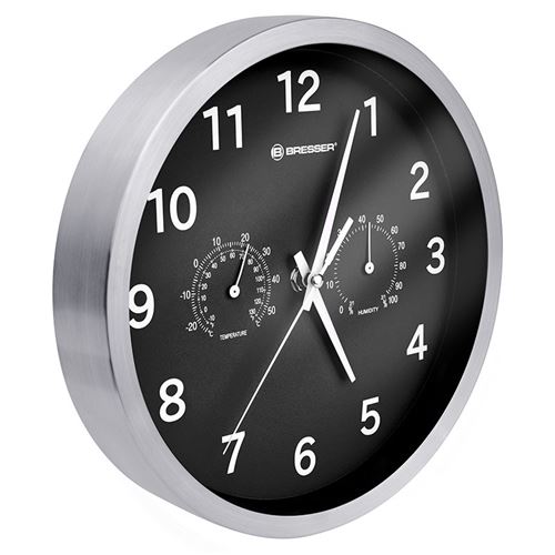 Bresser Mytime Thermo/hygro Horloge Murale En Métal, Noir