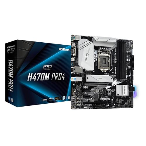 ASRock Carte Mère H470M Pro4 (Intel LGA 1200) Micro ATX
