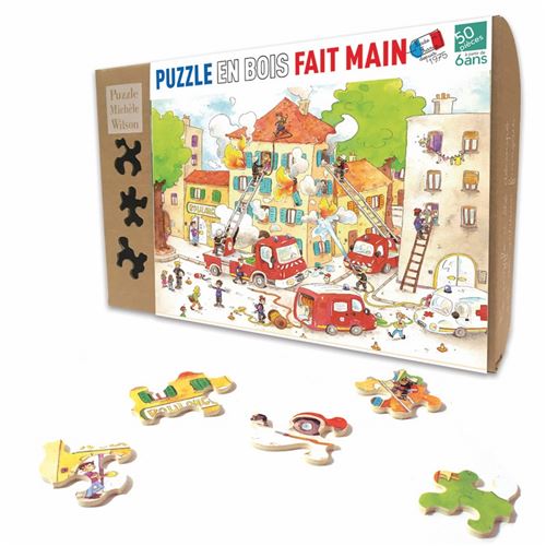 Puzzle 50 pièces LES POMPIERS Puzzle Michele Wilson Multicolore