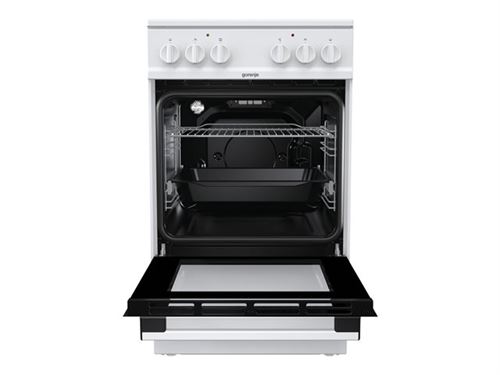 Gorenje EC5121WG - Cuisinière - pose libre - largeur : 50 cm - profondeur : 59.4 cm - hauteur : 85 cm - avec système auto-nettoyant - classe A - blanc