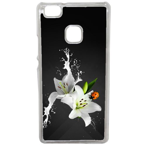 Coque Lys Blanc Coccinelle Sur Fond Gris Compatible Huawei Mate 9 Lite Transparent