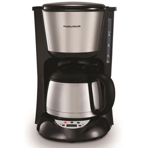 cafetière isotherme programmable 8 tasses 800w inox/noir - m162771ee
