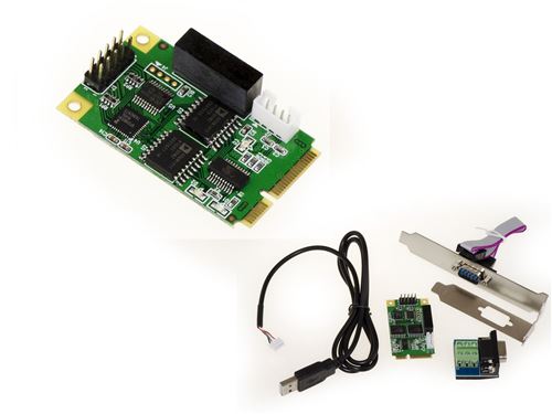 Carte MiniPCIe RS232 RS422 RS485 Avec plaque rapportée