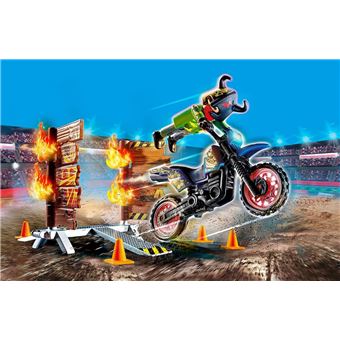 Playmobil Stuntshow 70553 Stuntshow Pilote de moto et mur de feu