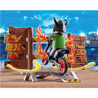 Playmobil Stuntshow 70553 Stuntshow Pilote de moto et mur de feu
