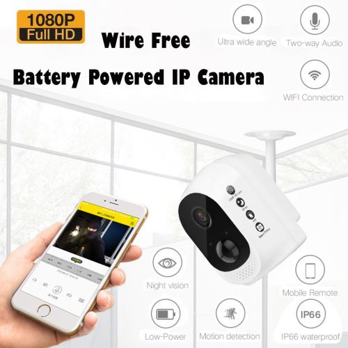 Caméra de surveillance rechargeable - sans fil Wifi IP - usage