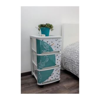 Eda Plastique Tour De Rangement 3 Tiroirs Visio Scandi Cerf Avec Roulettes 32 X 37 X 61 Cm Achat Prix Fnac