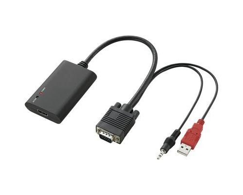 Adaptateur HDMI, VGA SpeaKa Professional 431801 [1x HDMI femelle => 1x VGA mâle, Jack mâle 3.5 mm] 0.30 m noir