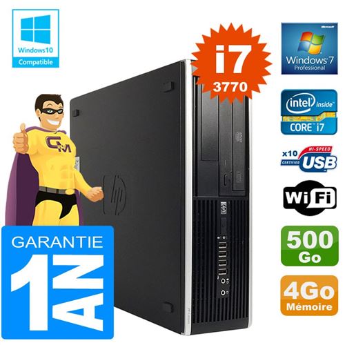 Pc hp compaq 8300 sff core i7-3770 ram 4go disque 500 go graveur dvd wifi w7 État correct - Hewlett-Packard reconditionné disponible sur Fnac
