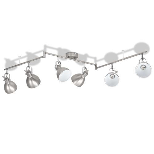 vidaXL Plafonnier pour 6 ampoules E14 Gris
